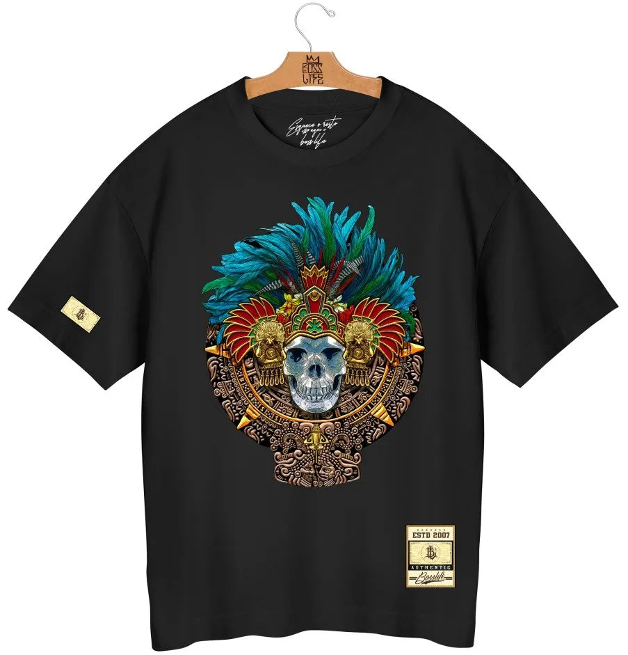 Camiseta Oversized Calendário Asteca