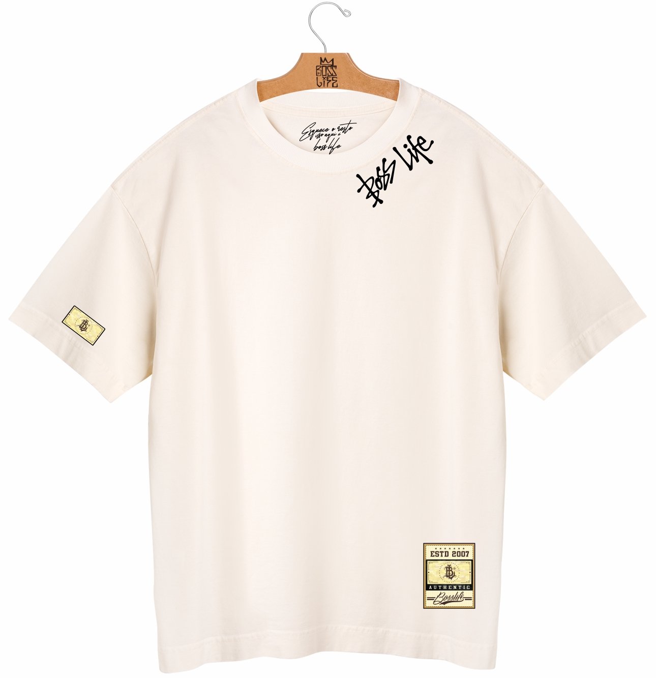 Camiseta Oversized  Boss Life Signature Ink Tag
