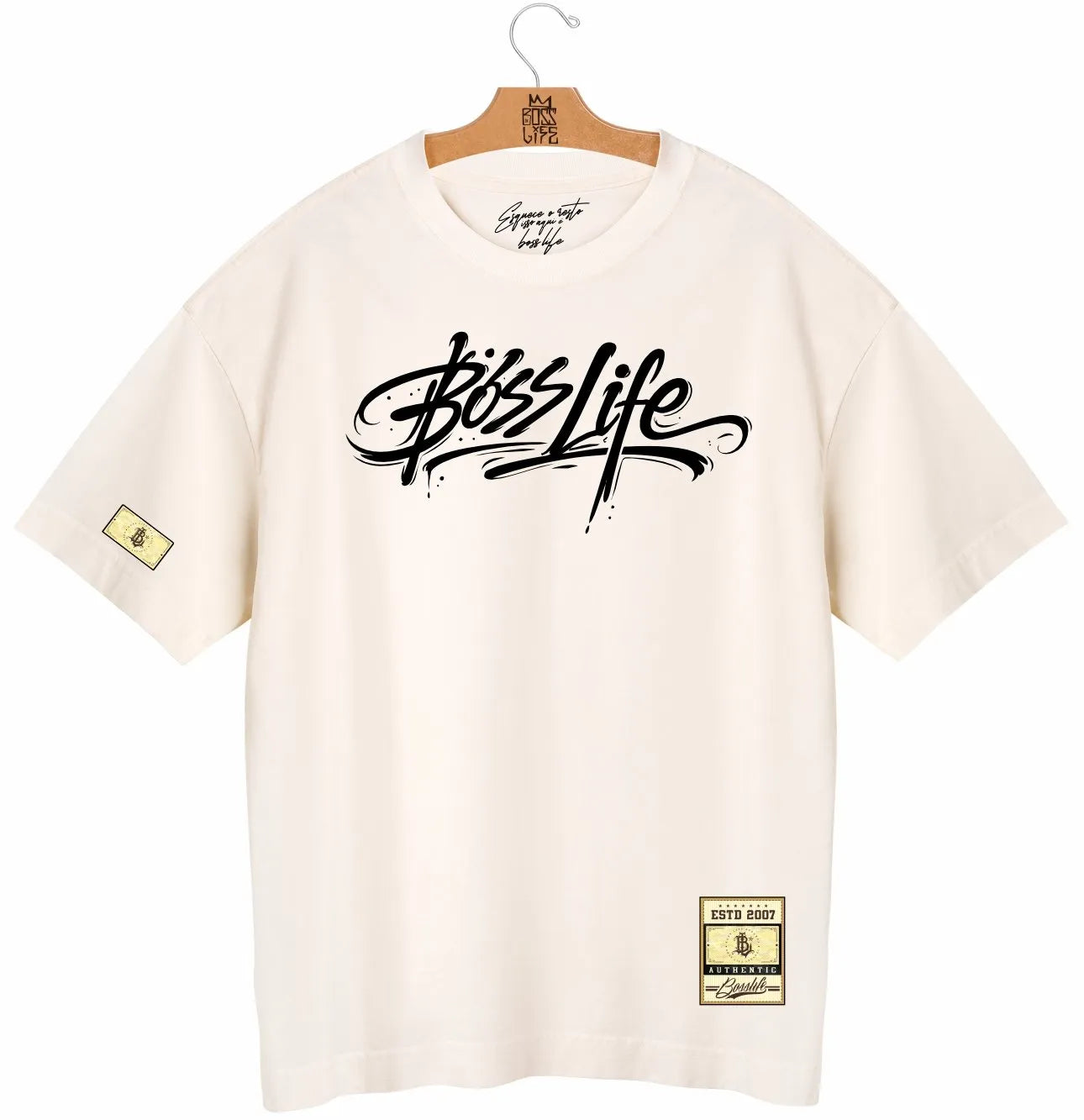 Camiseta Oversized  Boss Life Signature Graff