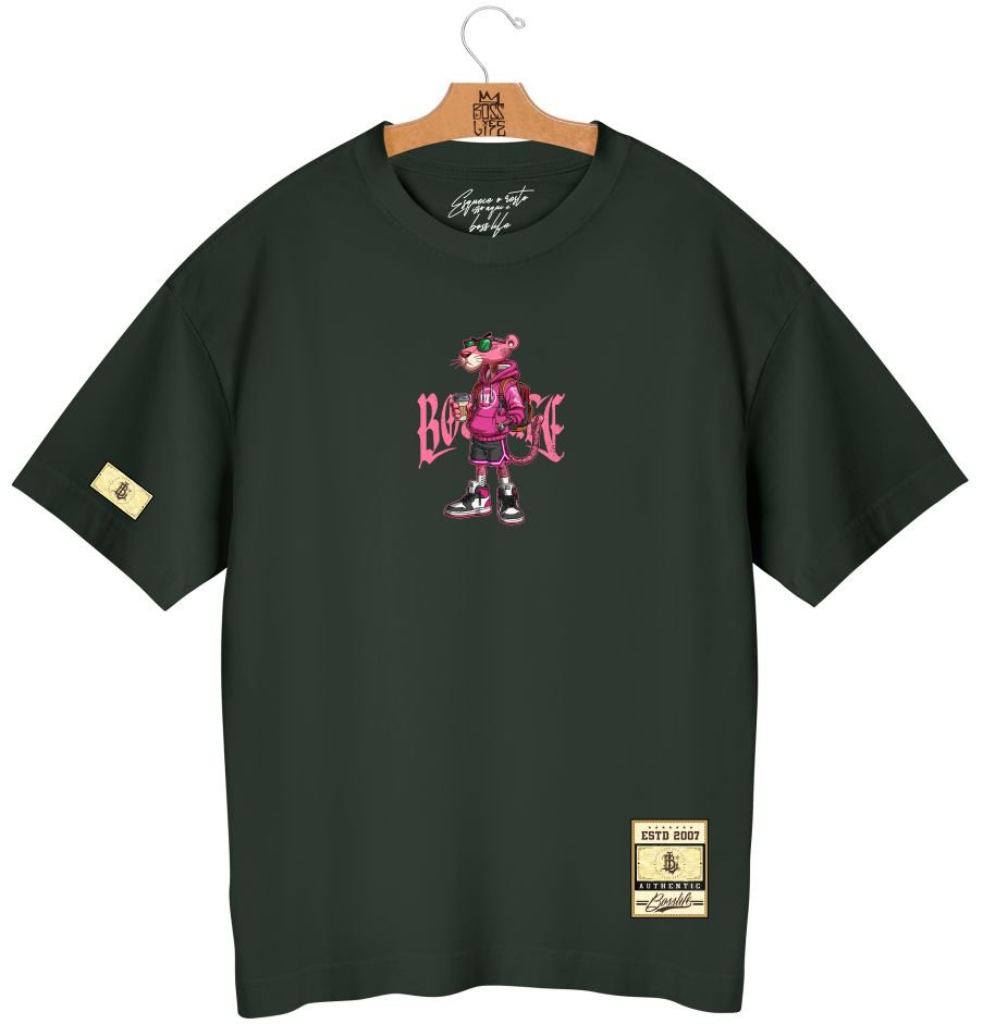 Camiseta Oversized Boss Life Style Panther 3 Frente e Costas