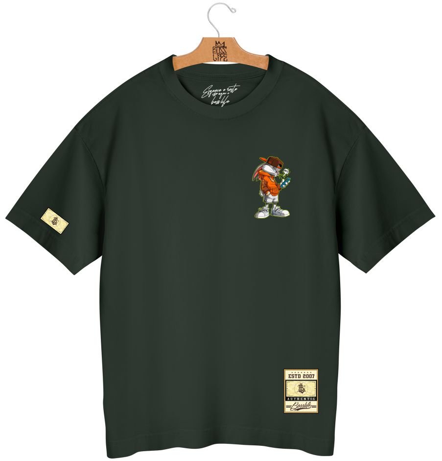 Camiseta Oversized Boss Life Bunny 3 Frente e Costas