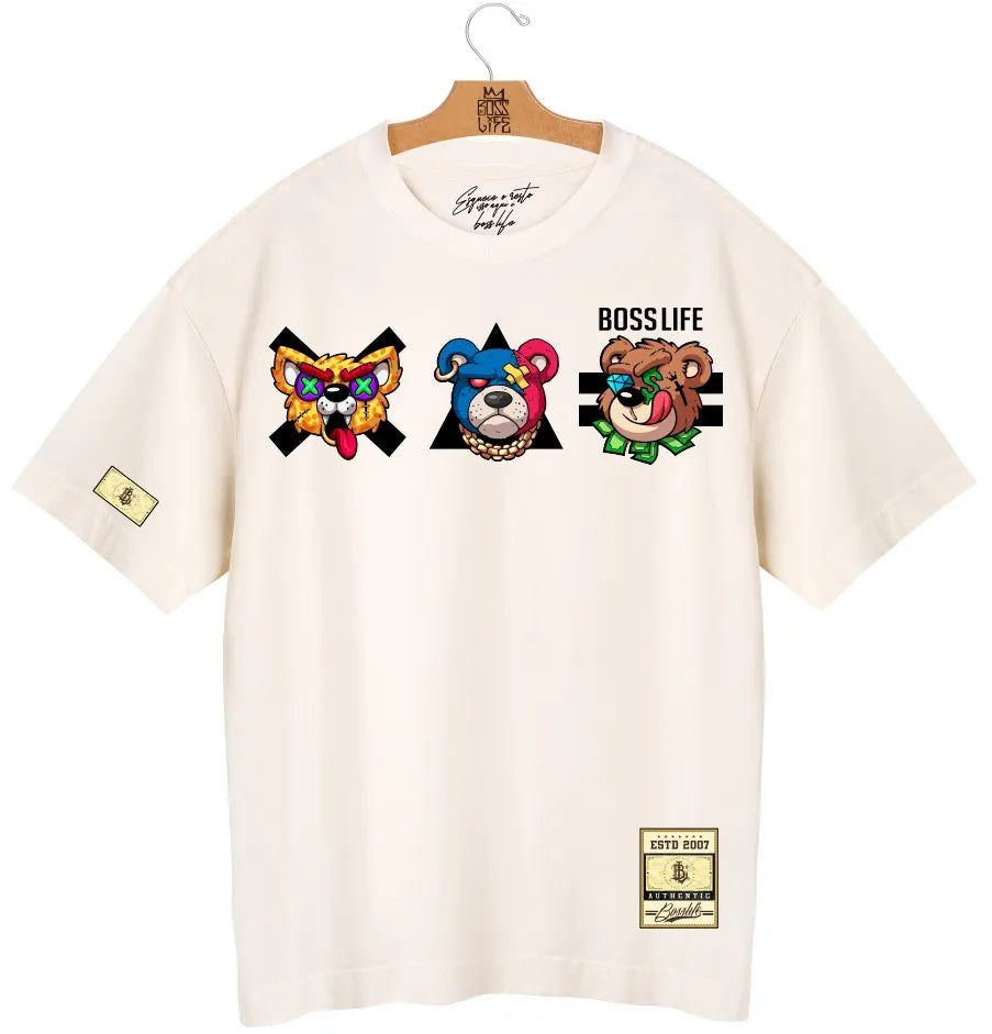 Camiseta Oversized Bl Bear Bad Three