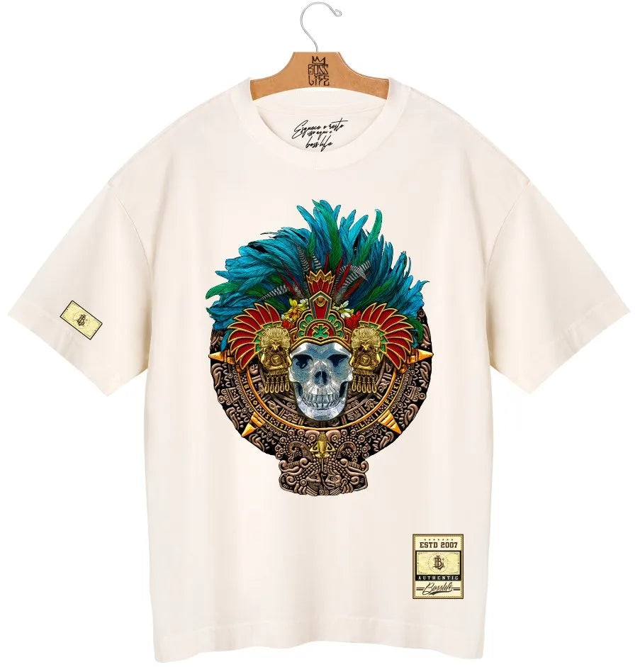 Camiseta Oversized Calendário Asteca