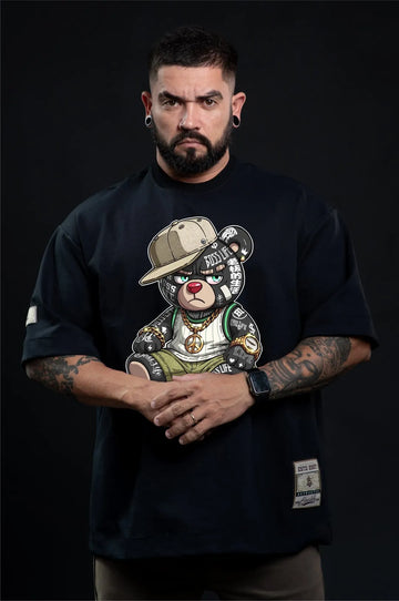 Camiseta Oversized Boss Life Rap Bear 2