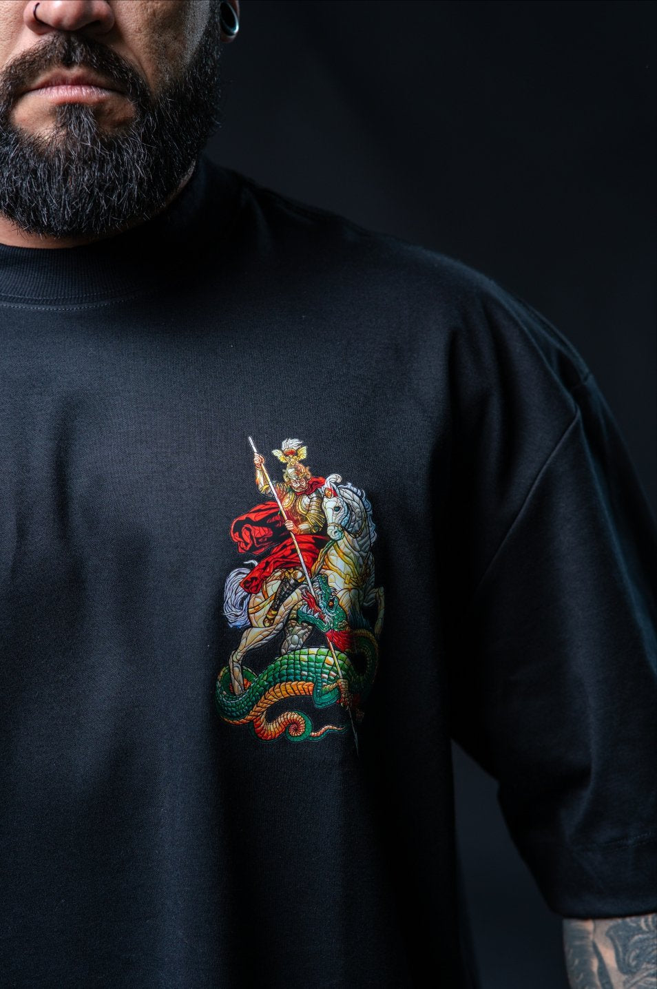 Camiseta Oversized São Jorge Bl Faith Frente e Costas