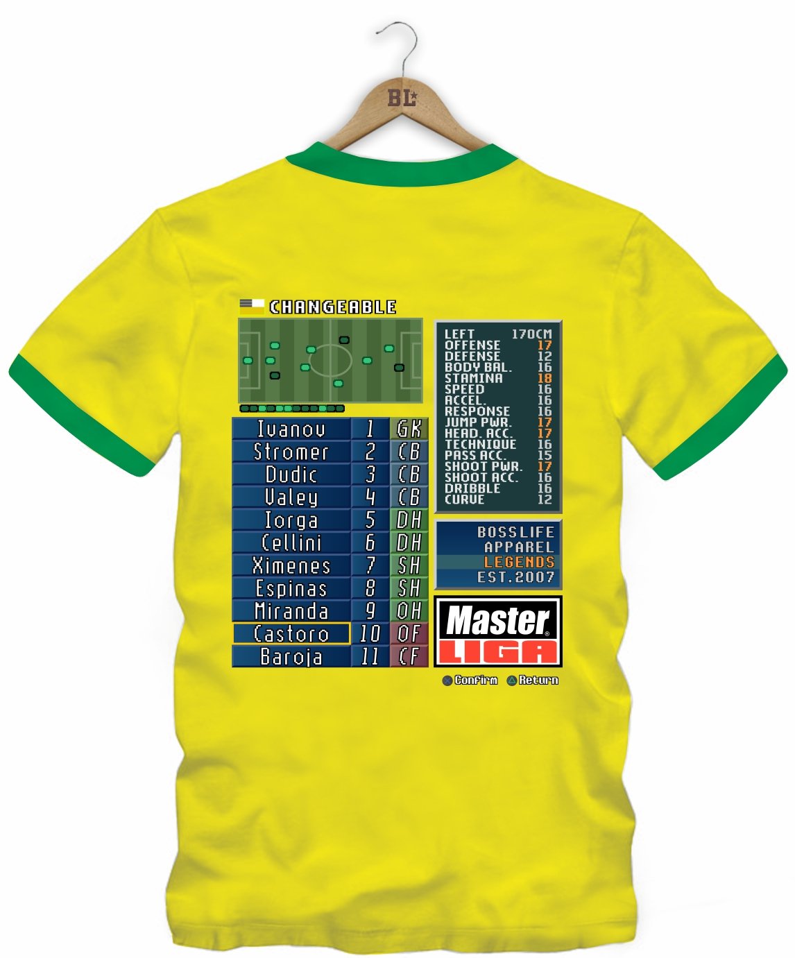 Camiseta Legends Master Liga Frente e Costas
