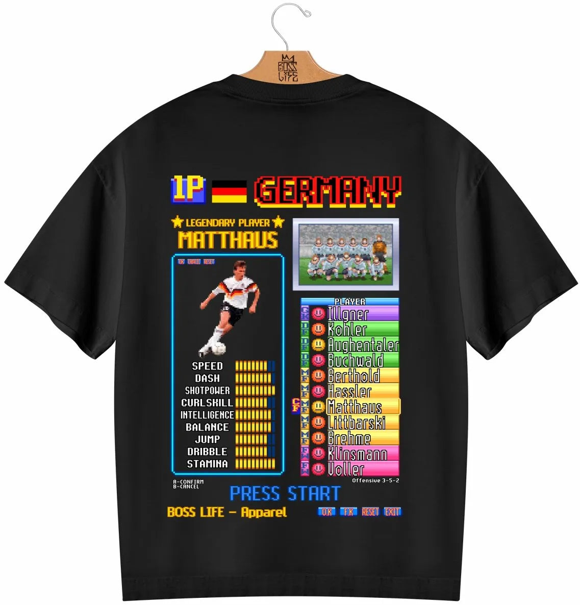 Camiseta Oversized Legends Card Matthaus Frente e Costas