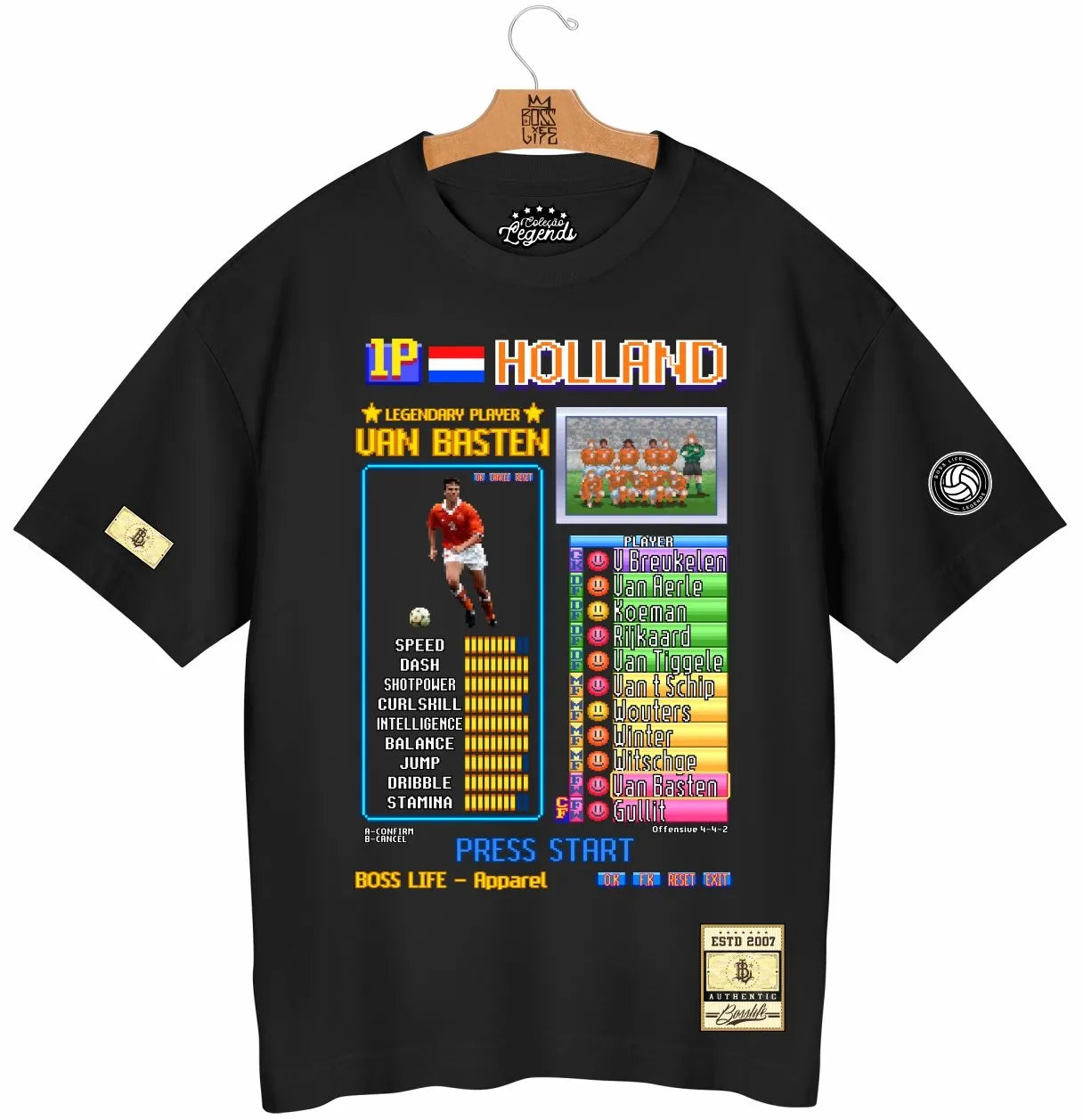 Camiseta Oversized Legends Card Van Basten