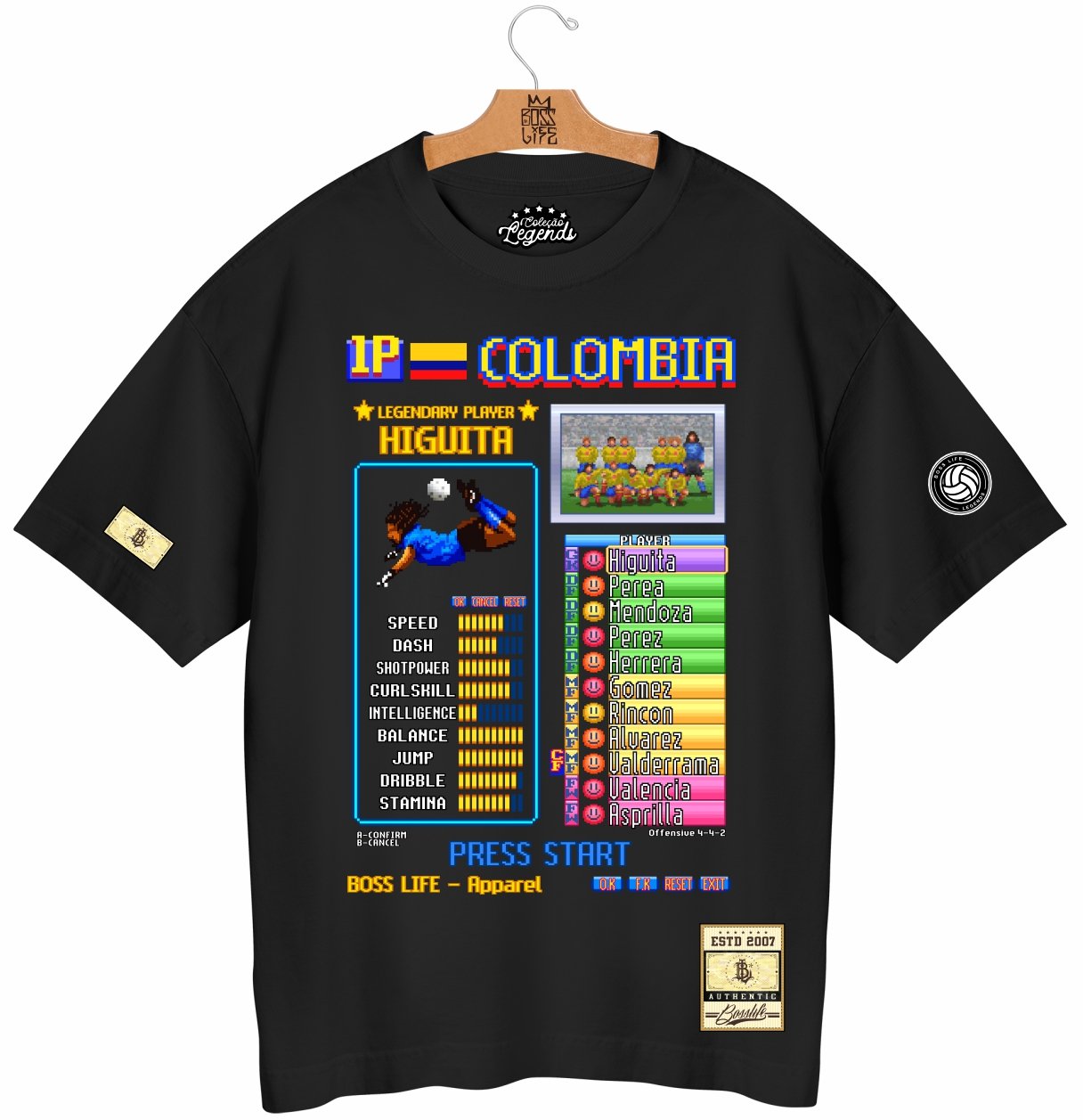 Camiseta Oversized Legends Card Higuita