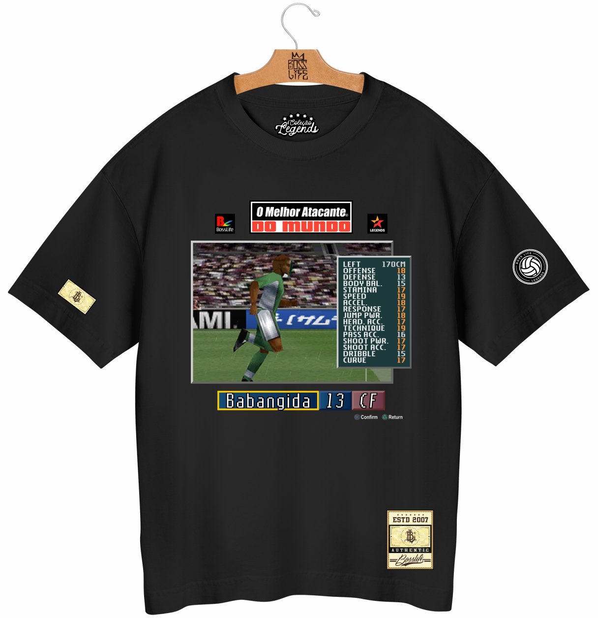 Camiseta Oversized Legends Card Babangida