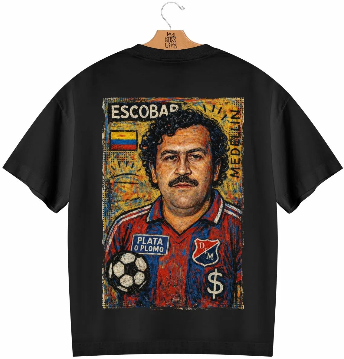 Camiseta Oversized Legends Plata o Plomo Frente e Costas