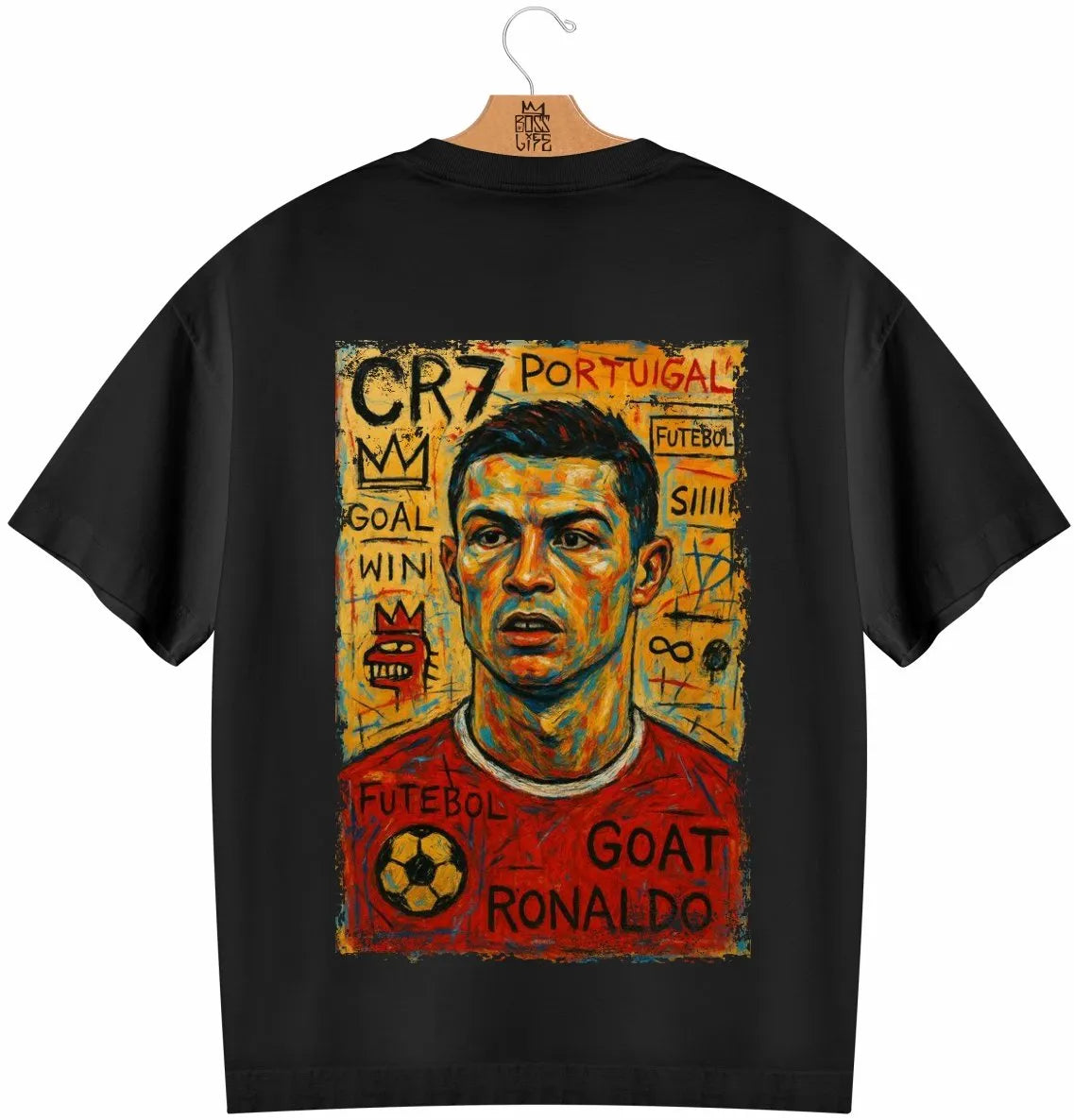 Camiseta Oversized Legends Cristiano Frente e Costas