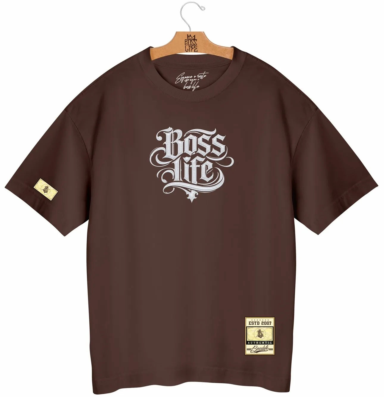 Camiseta Oversized  Boss Life Signature Bold