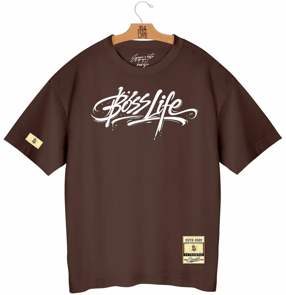 Camiseta Oversized  Boss Life Signature Graff