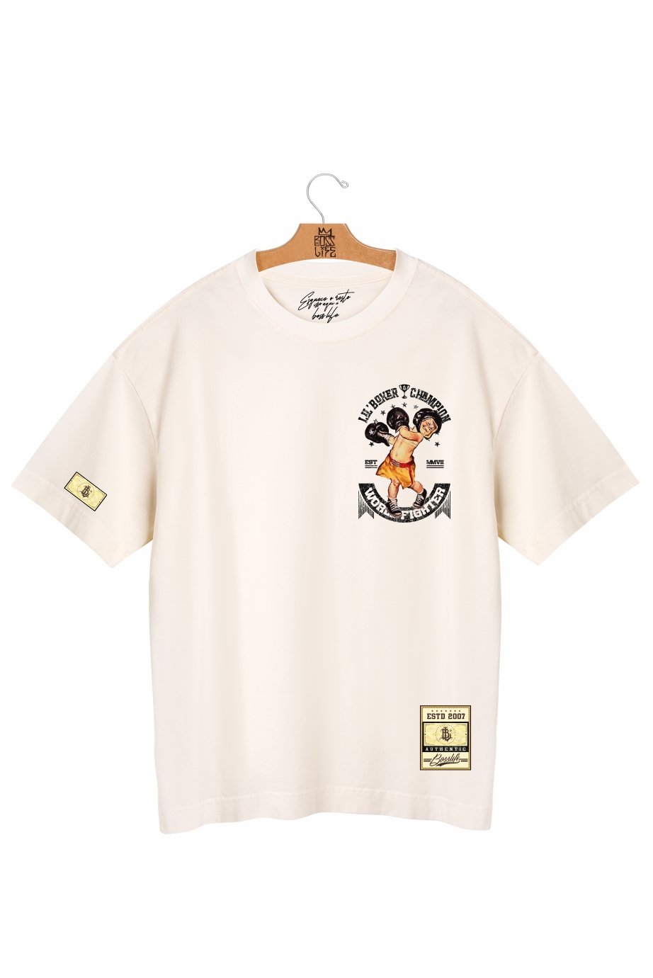 Camiseta Oversized Champion Boxing Frente e Costas