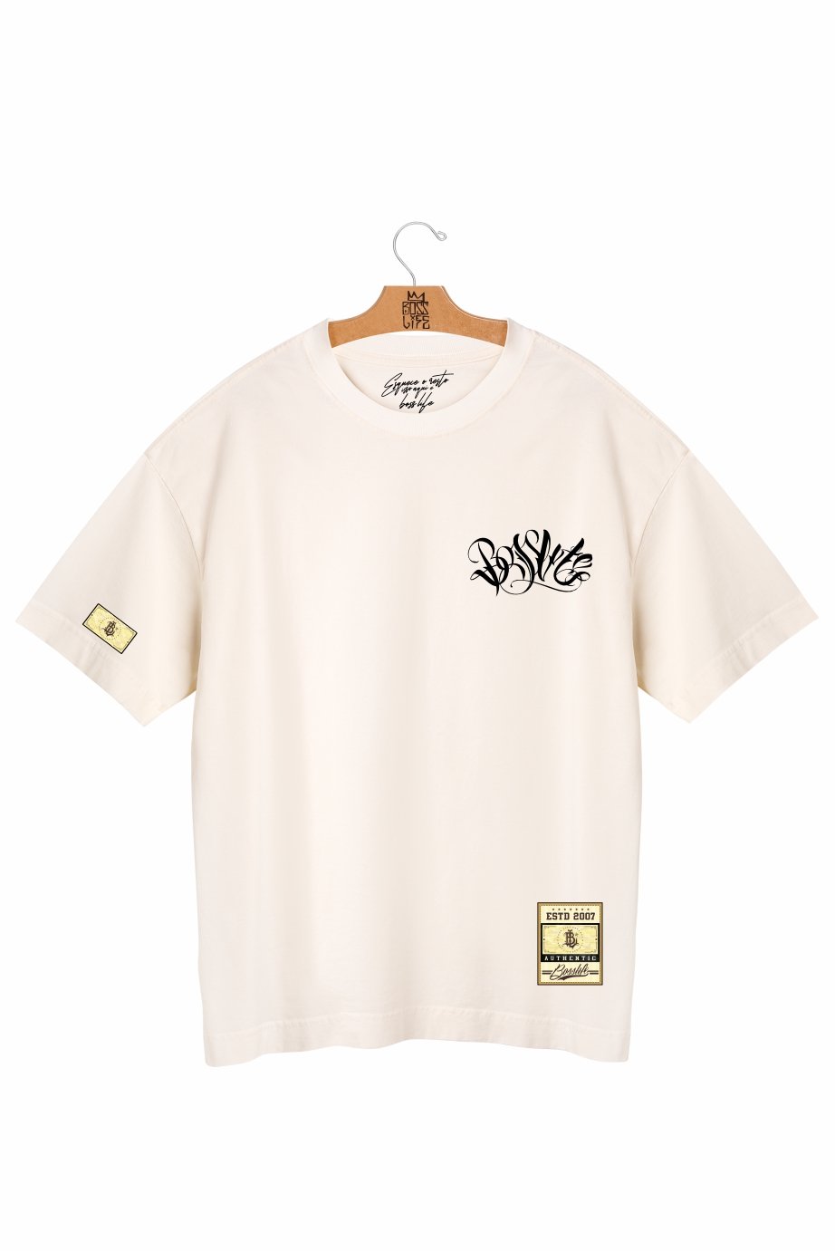 Camiseta Oversized Boss Signature Frente e Costas