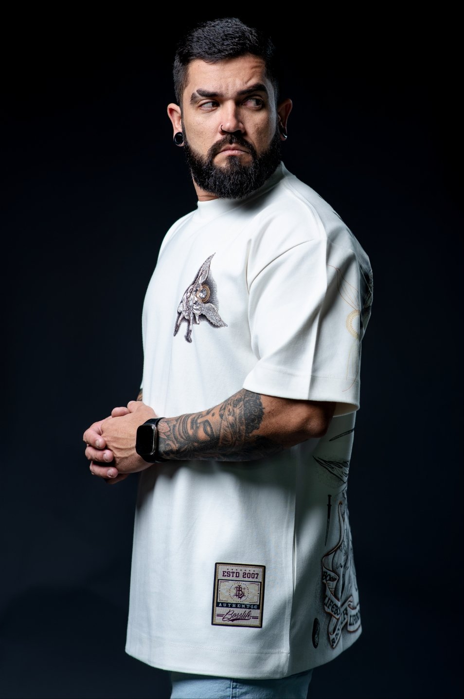 Camiseta Oversized Arcanjos Bl Faith Frente e Costas