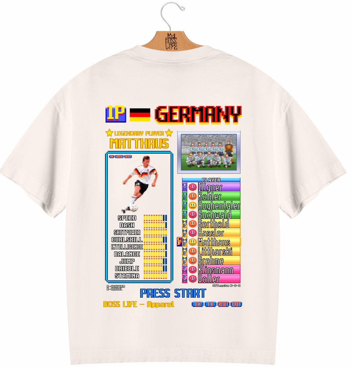 Camiseta Oversized Legends Card Matthaus Frente e Costas
