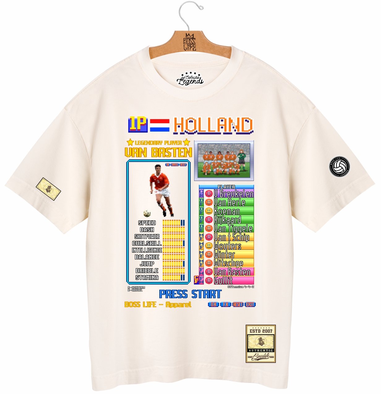 Camiseta Oversized Legends Card Van Basten