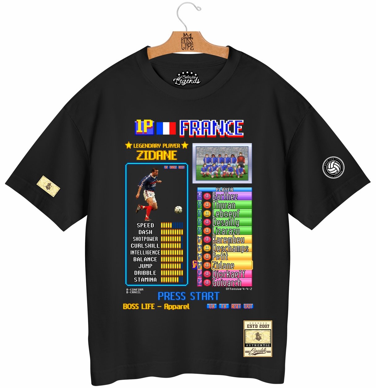 Camiseta Oversized Legends Card Zidane