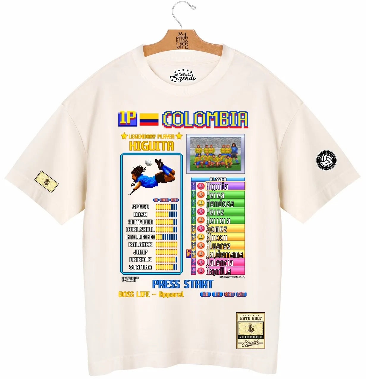 Camiseta Oversized Legends Card Higuita
