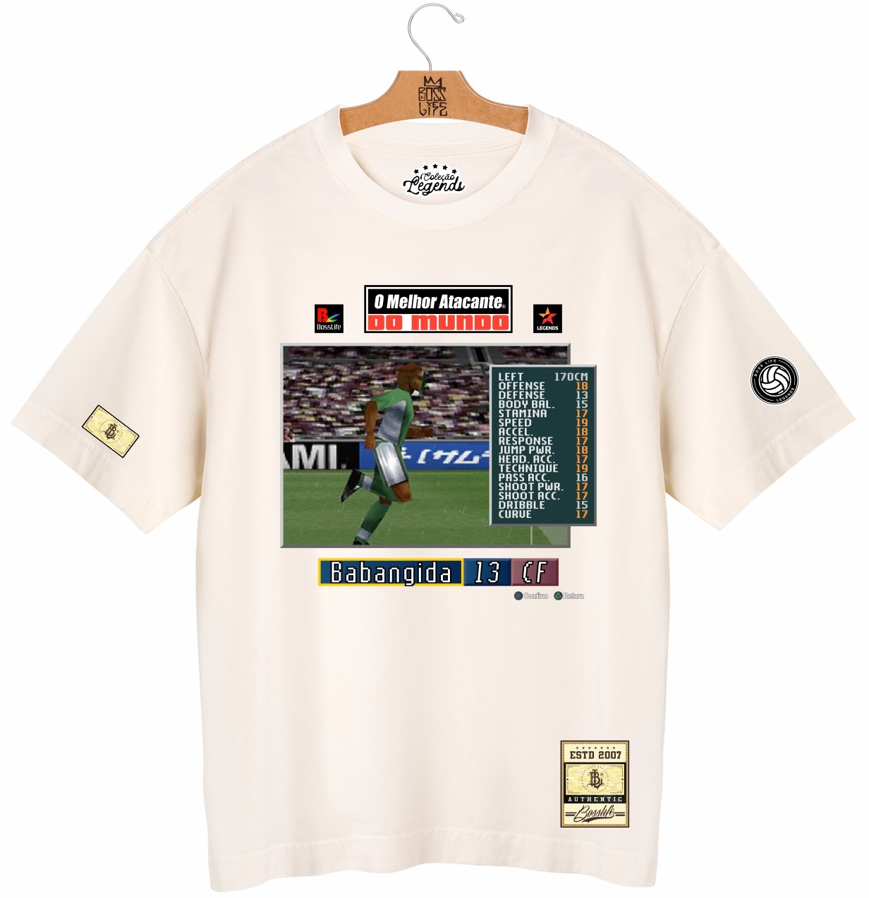 Camiseta Oversized Legends Card Babangida