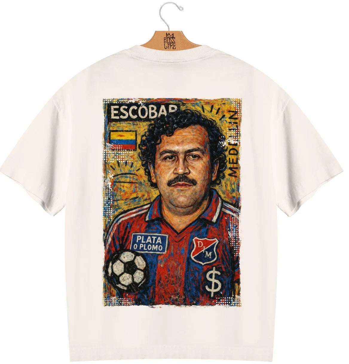 Camiseta Oversized Legends Plata o Plomo Frente e Costas
