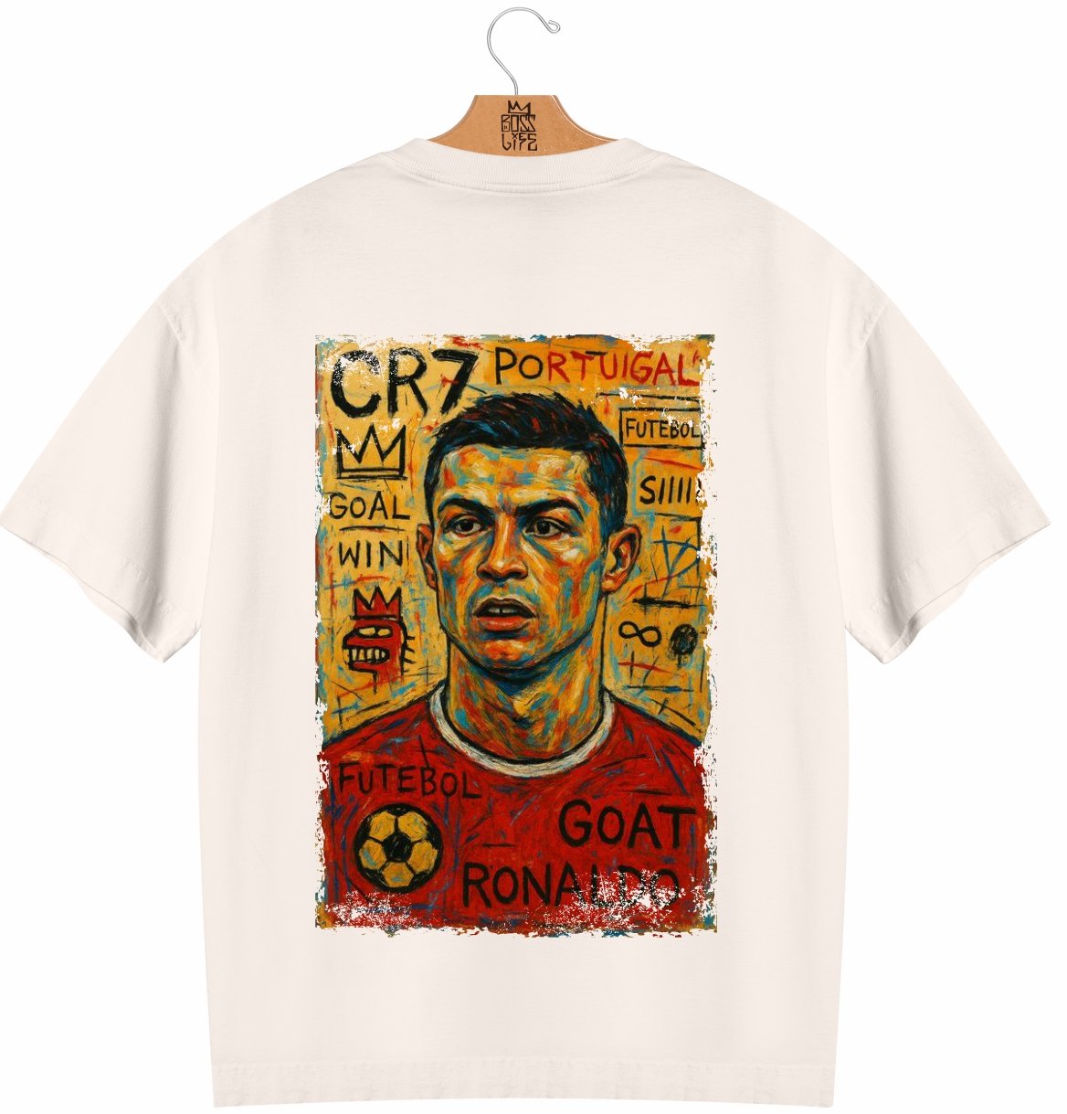 Camiseta Oversized Legends Cristiano Frente e Costas