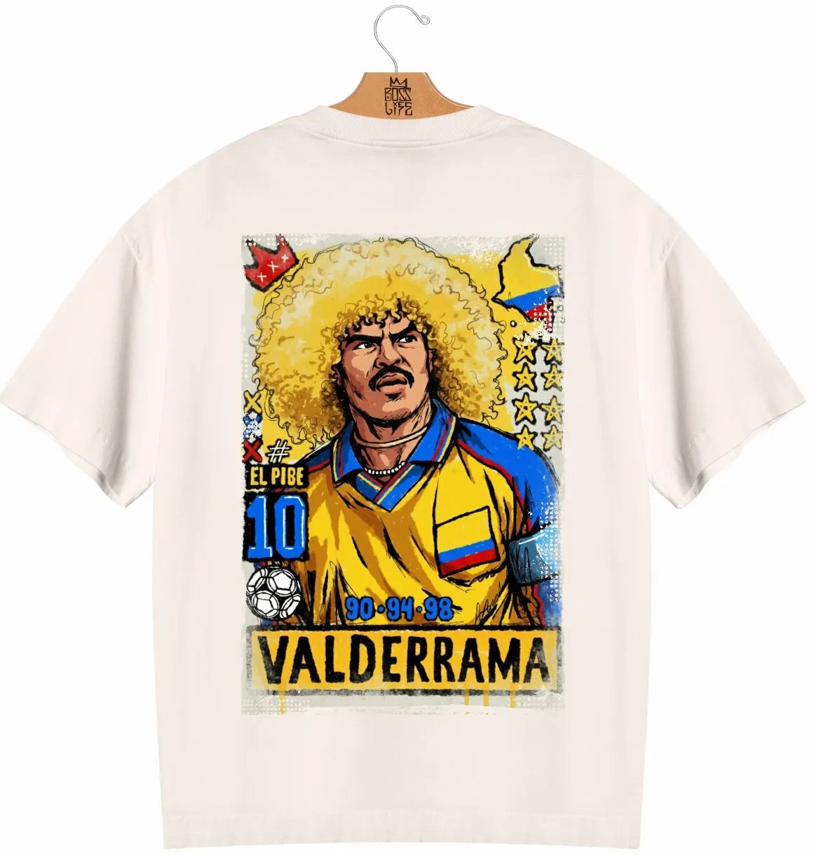 Camiseta Oversized Legends El Pibe Frente e Costas