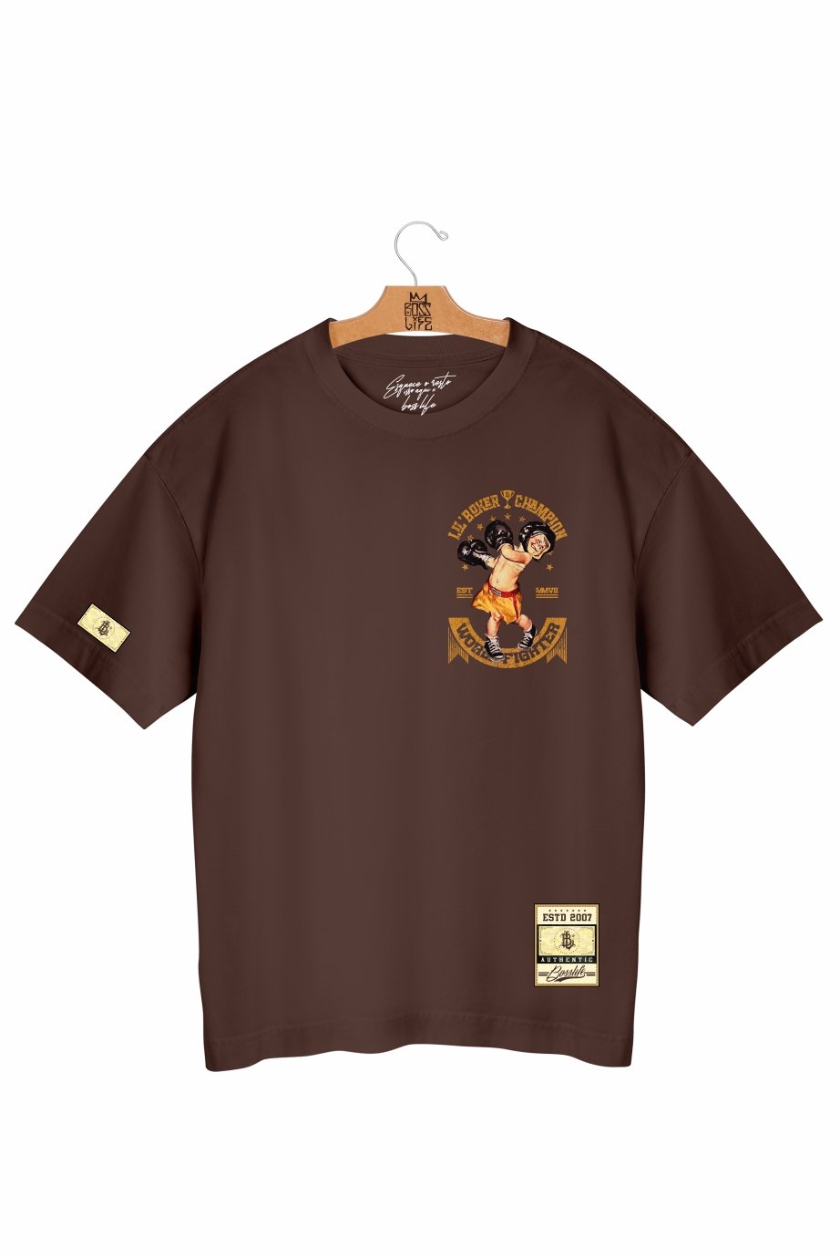Camiseta Oversized Champion Boxing Frente e Costas