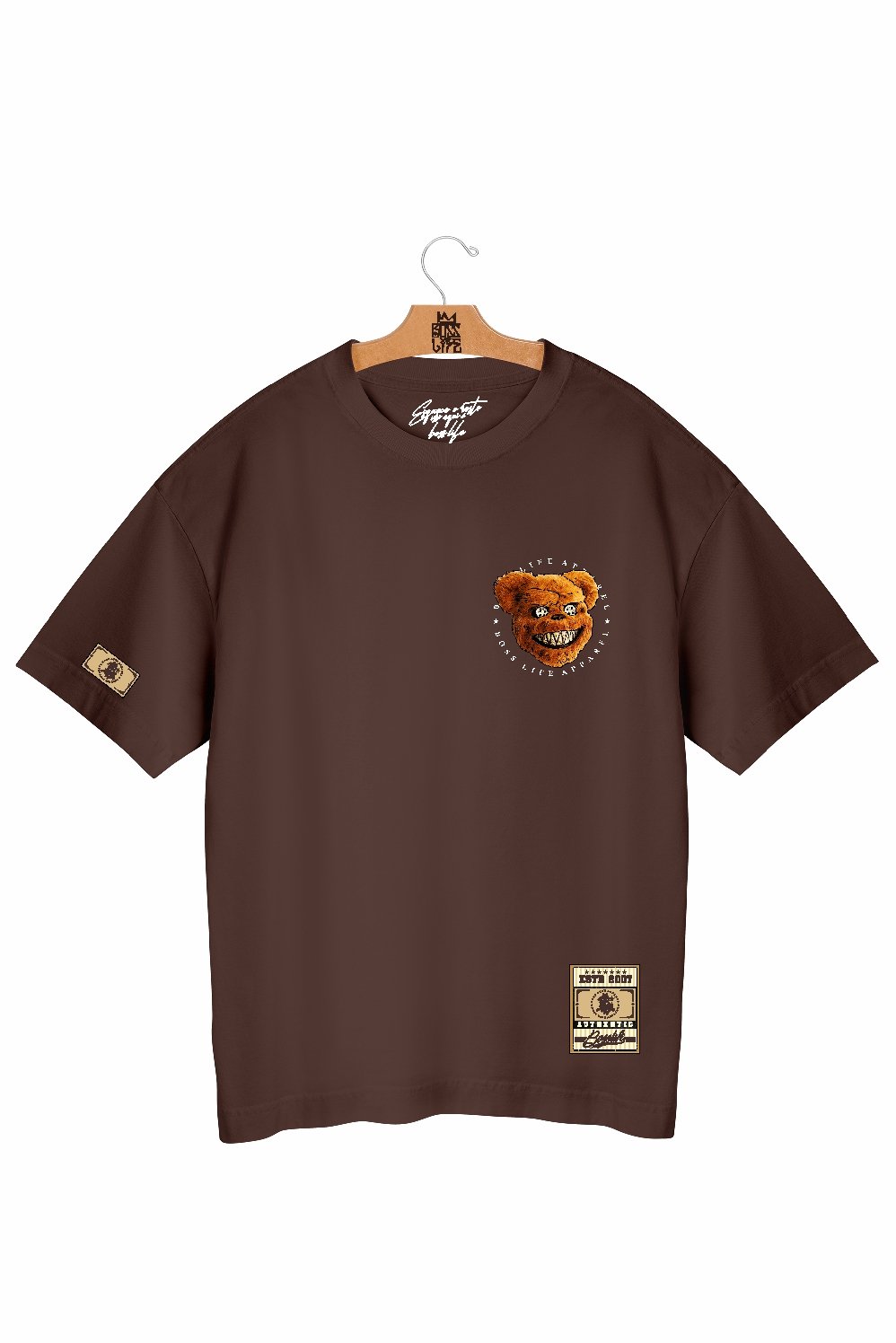 Camiseta Oversized Wild Bear Frente e Costas