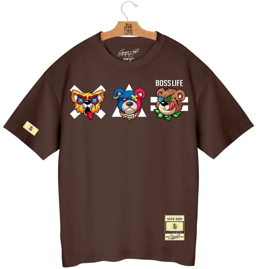 Camiseta Oversized Bl Bear Bad Three