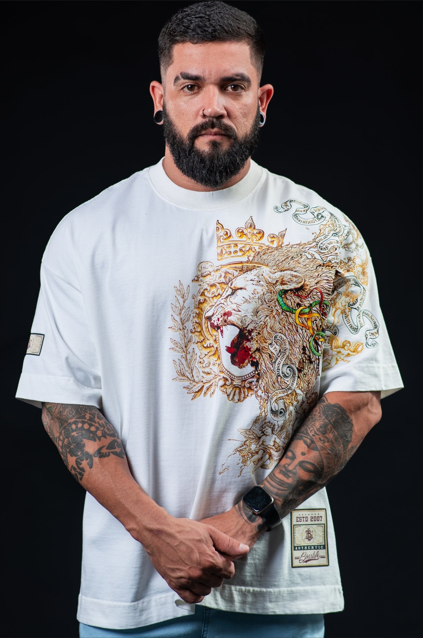 Camiseta Oversized Boss Life Golden Roar BL Faith