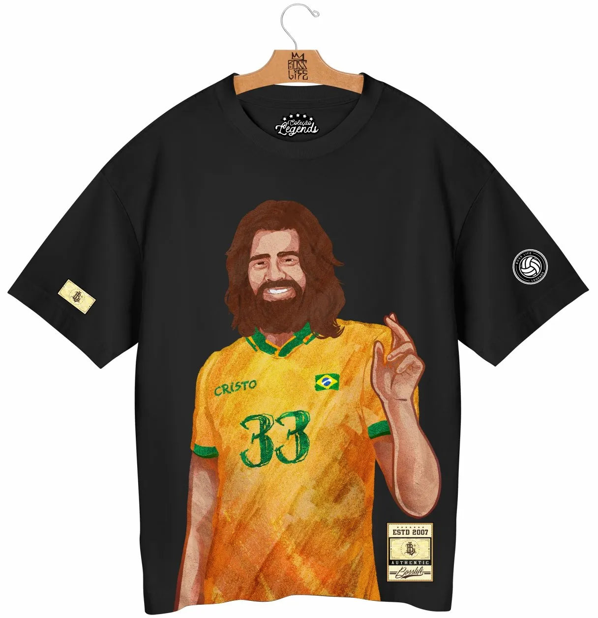 Camiseta Oversized Legends Deus é Brasileiro 33
