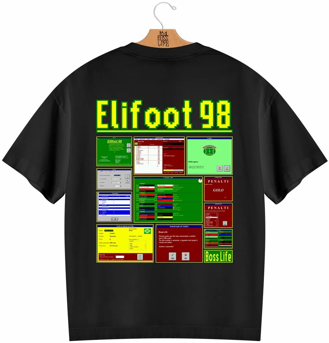 Camiseta Oversized Legends Elifoot Manager Frente e Costas