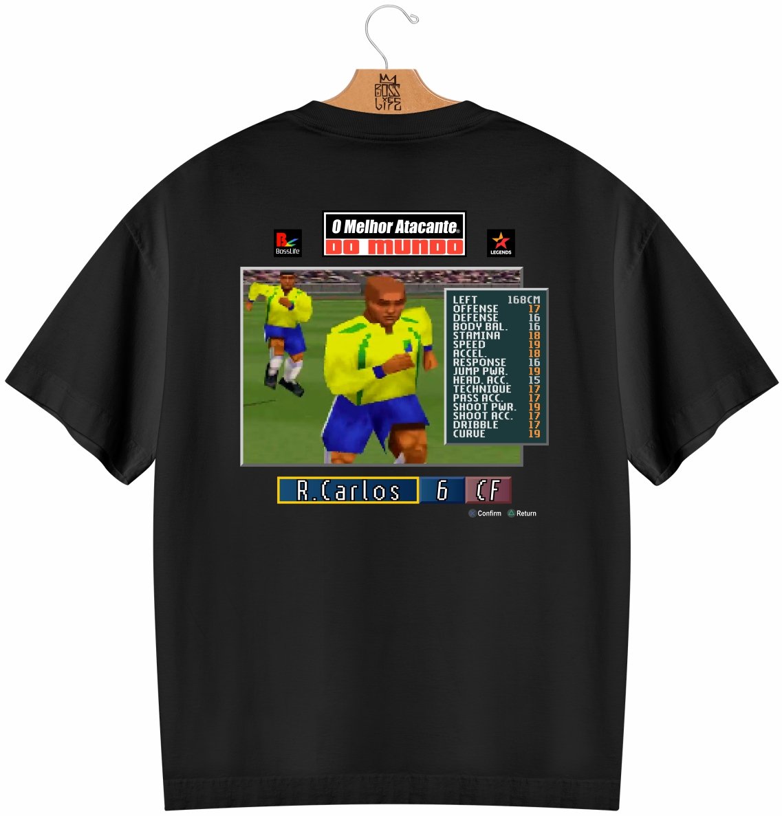 Camiseta Oversized Legends R. Carlos Frente e Costas