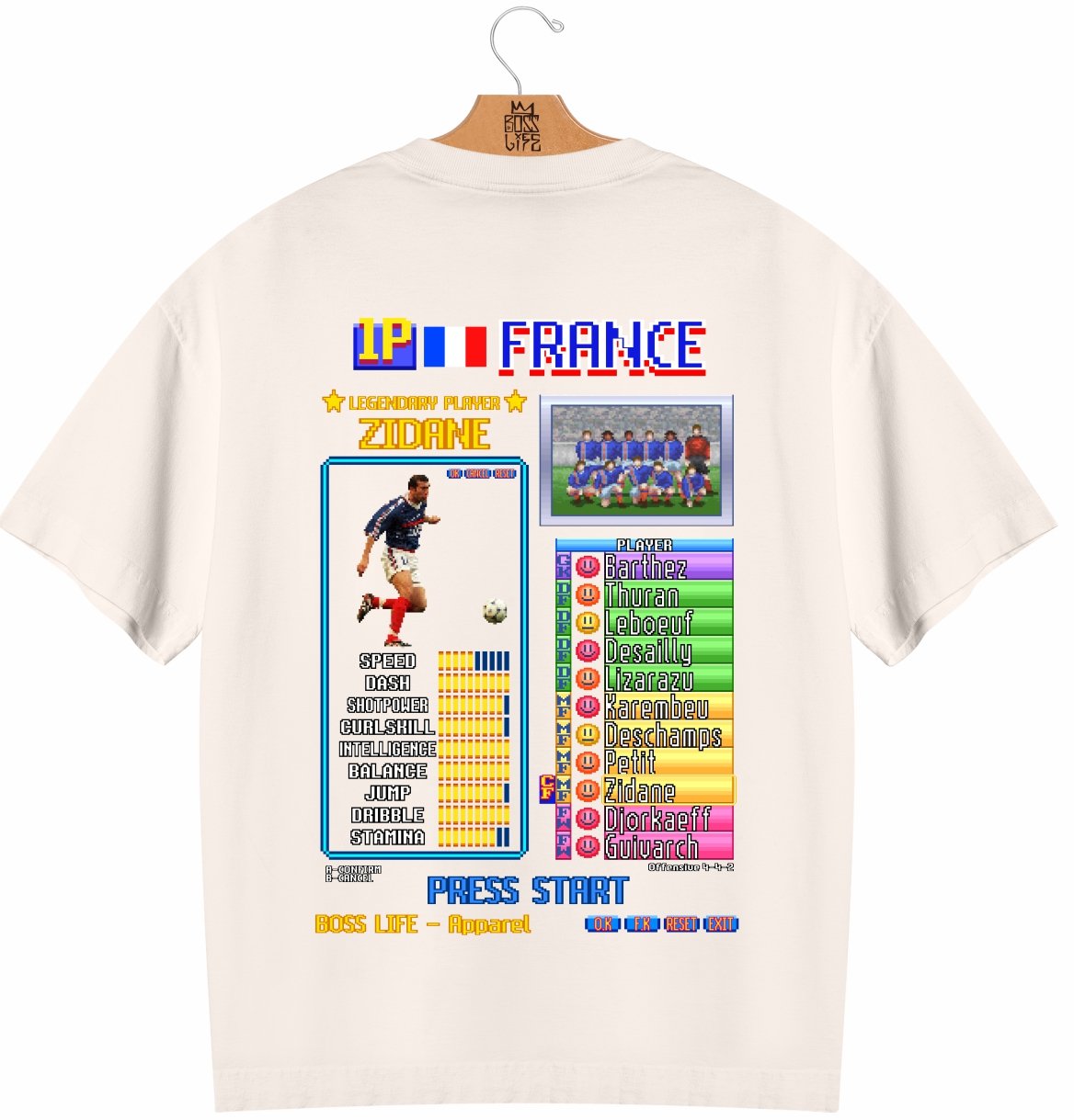 Camiseta Oversized Legends Card Zidane Frente e Costas