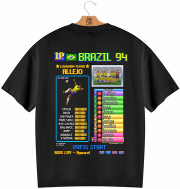 Camiseta Oversized Legends Card Allejo Frente e Costas