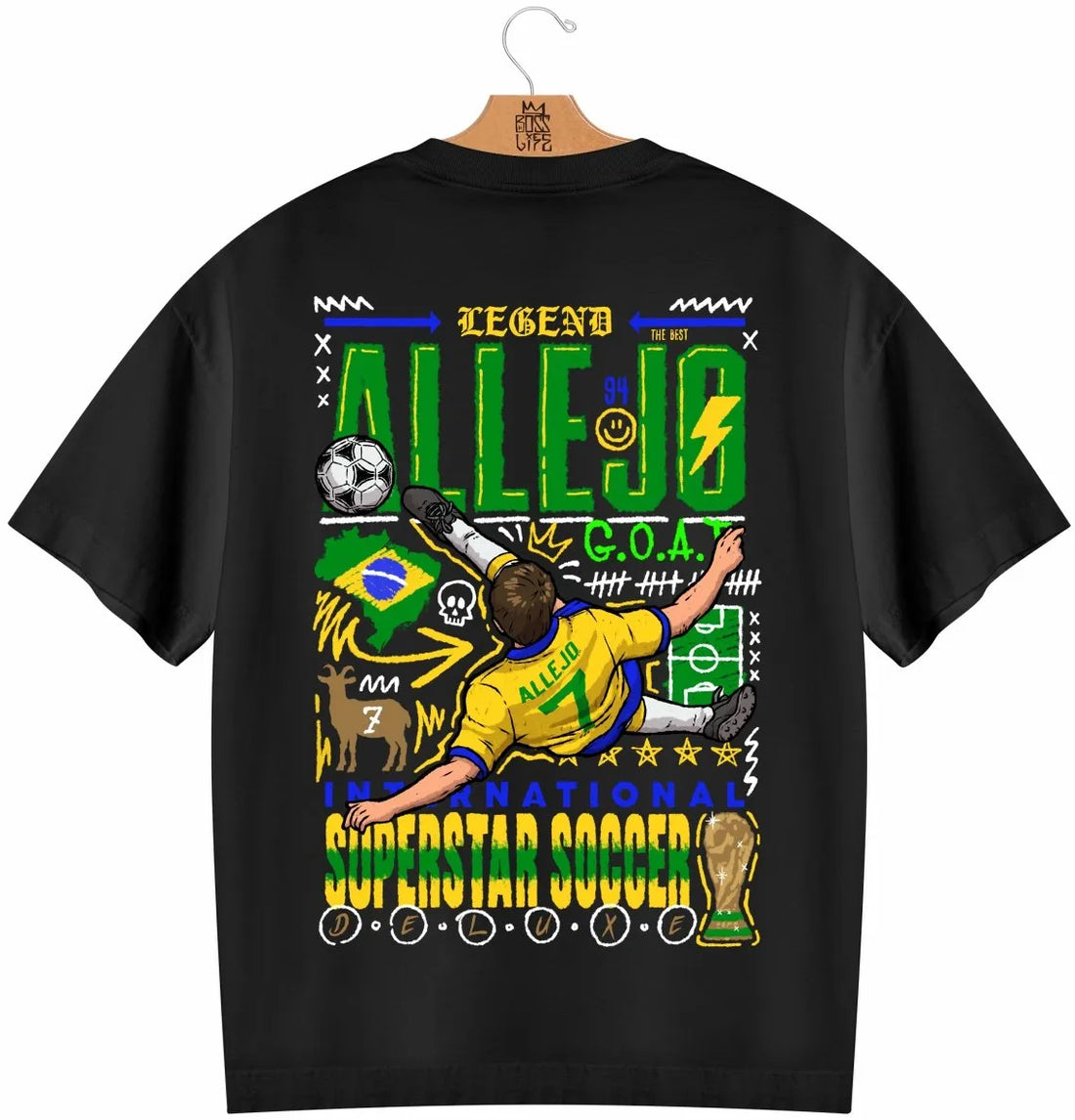 Camiseta Oversized Legends Superstar Soccer Frente e Costas
