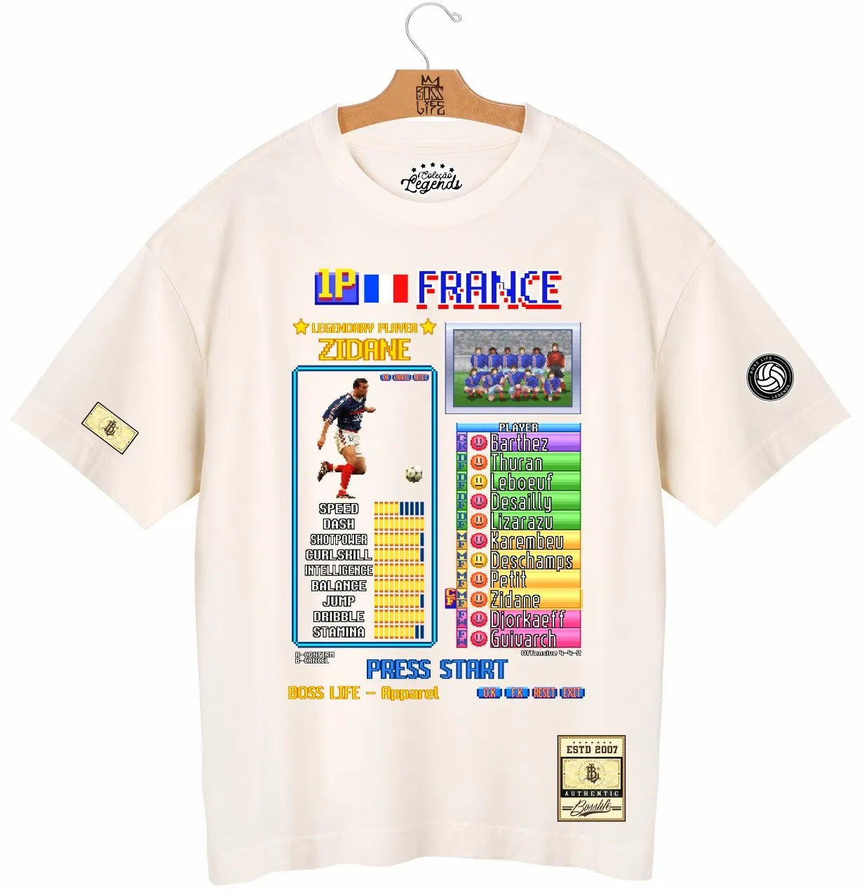 Camiseta Oversized Legends Card Zidane