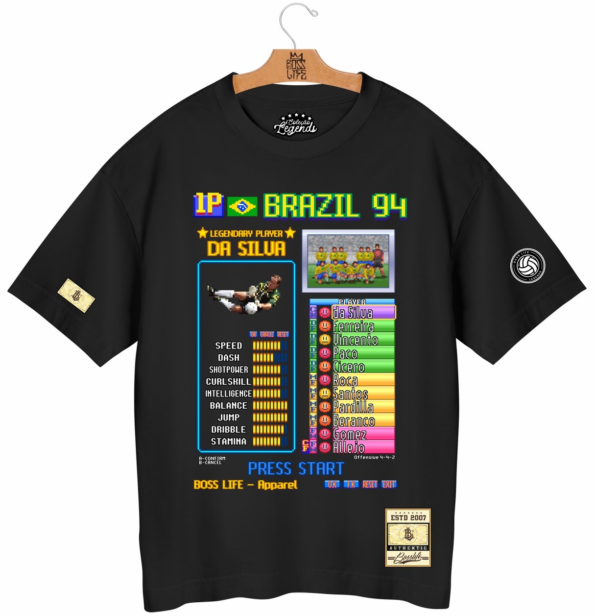 Camiseta Oversized Legends Card Da Silva