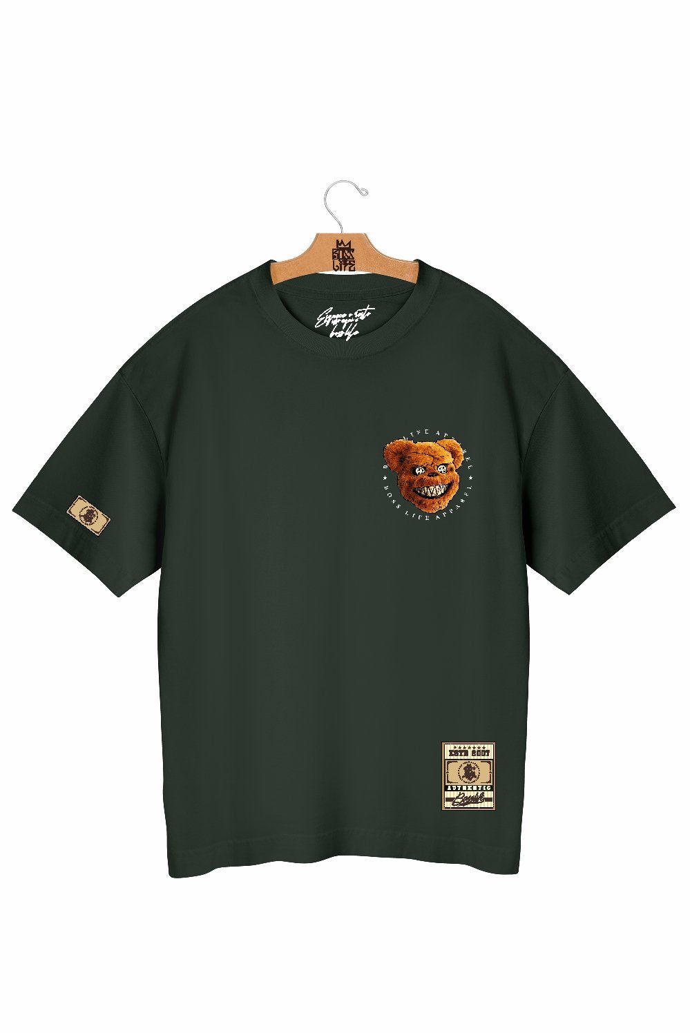 Camiseta Oversized Wild Bear Frente e Costas