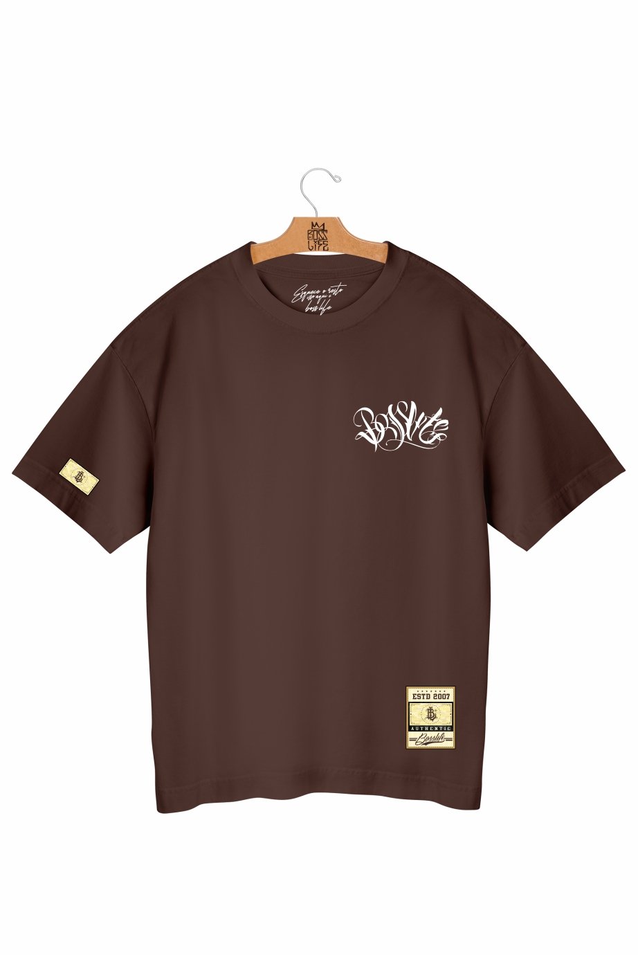 Camiseta Oversized Boss Signature Frente e Costas