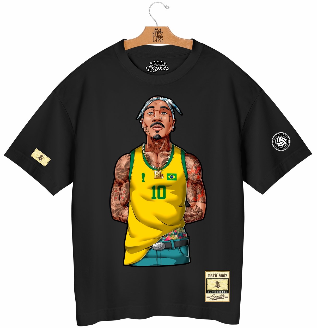 Camiseta Oversized Legends 2Pac Brasil
