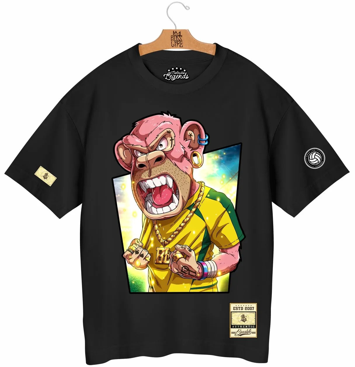Camiseta Oversized Legends Monkey Raça
