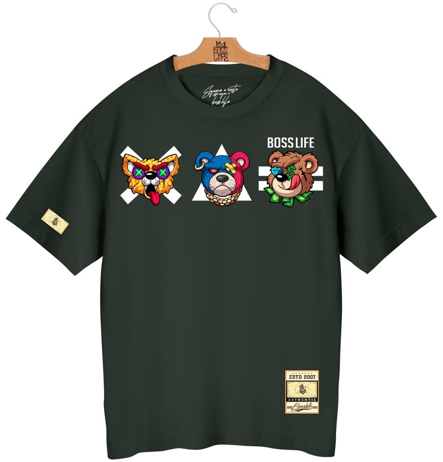 Camiseta Oversized Bl Bear Bad Three