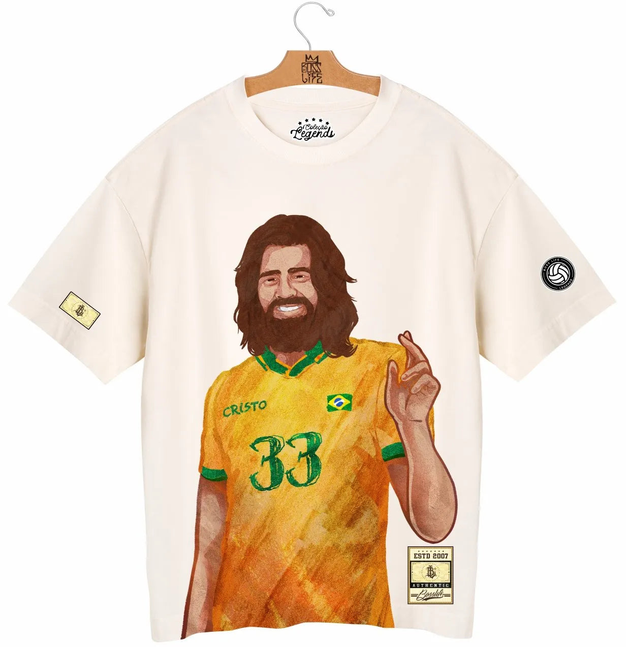Camiseta Oversized Legends Deus é Brasileiro 33