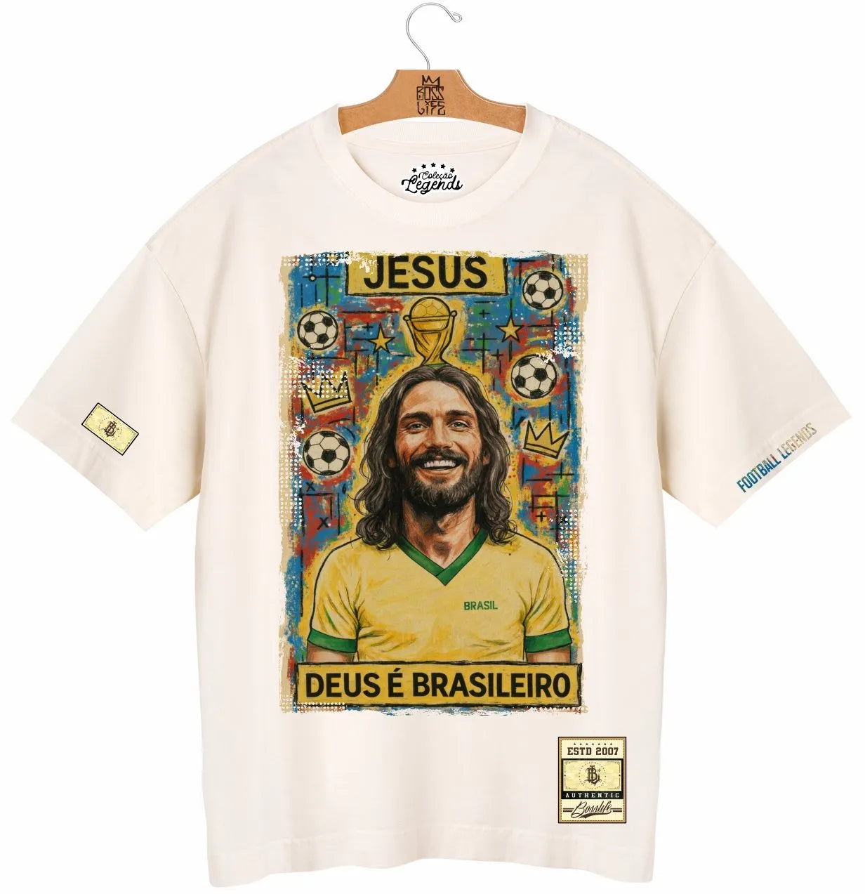 Camiseta Oversized Legends Deus é Brasileiro