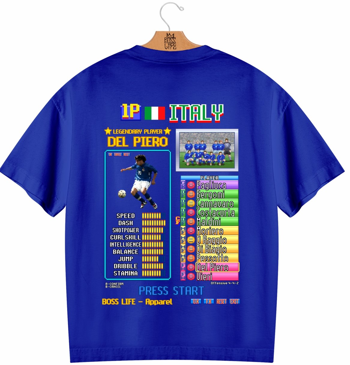 Camiseta Oversized Legends Card Del Piero  Frente e Costas