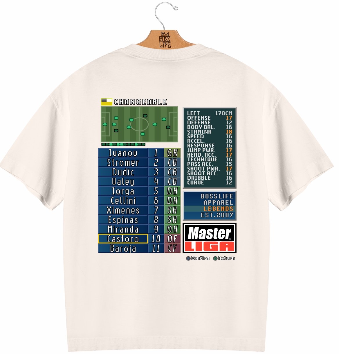 Camiseta Oversized Legends Master Liga Frente e Costas